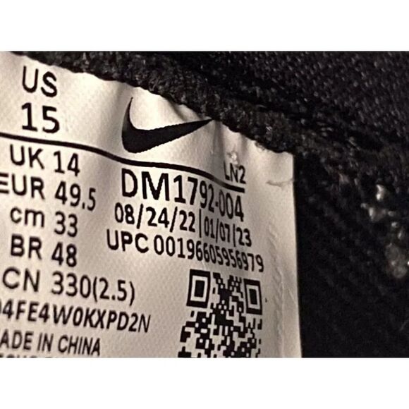 Nike Alpha Menace Elite 3 Mid Football Cleats Black DM1792-004 Men’s Sz 15 - Picture 11 of 11